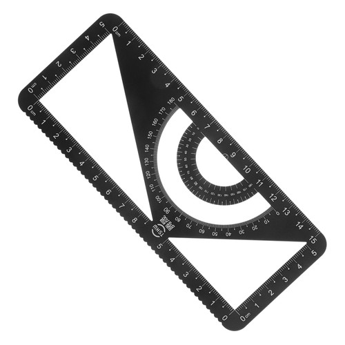 Set Metal Ruler Protractor Architect Scale Ruler Drafting Compass Clear Drawing Measurement Tools Triangle Ruler Suit Drafting Ruler Office Aluminum Alloy Drawing Compasses