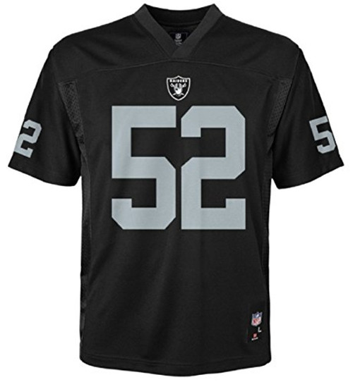 Khalil Mack Oakland Raiders NFL Youth Black Home Mid-Tier Jersey (Youth Large 14-16) Khalil Mack Oakland Raiders NFL Youth Black Home Mid-Tier Jersey (Youth Large 14-16)