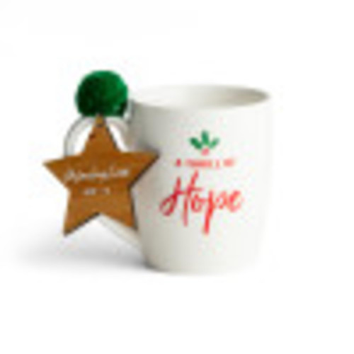 DaySpring A Thrill of Hope Christmas Star Ornament Inspirational Ceramic Coffee Mug, 12 ounces, Multi