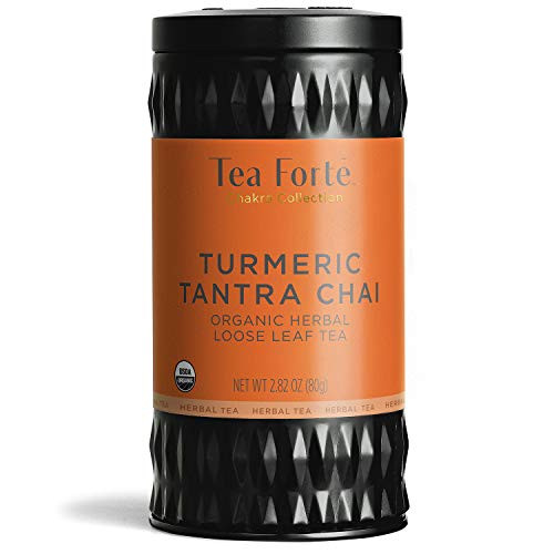 Tea Forte Chakra Organic Herbal Tea TURMERIC TANTRA CHAI, 2.82 Ounce Loose Leaf Tea Canister