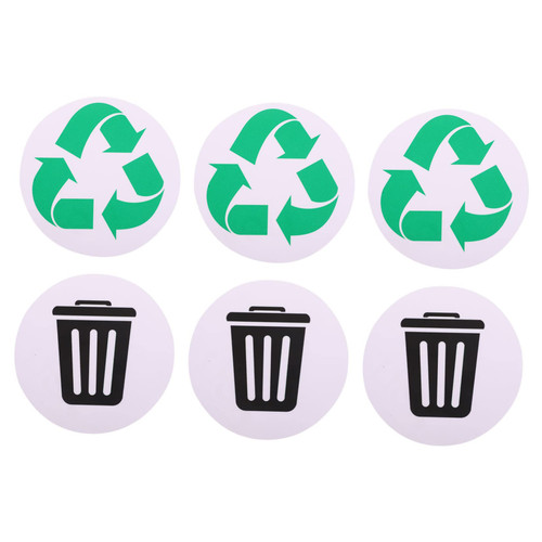 BCOATH 6pcs Garbage Sorting Stickers Garbage Can Trash Classification Decals Trash Bin Waterproof Labels Recycle Sign for Trash Can Labels for Garbage Recyclable Label Sticker PVC