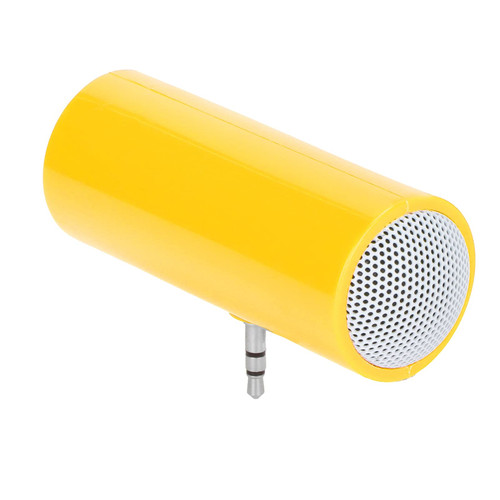 Portable Speaker, 3.5 mm Jack Stereo Battery Powered Wireless Plug in Speaker, Mini Portable Speaker for Mobile Phones and Tablets, (Yellow)
