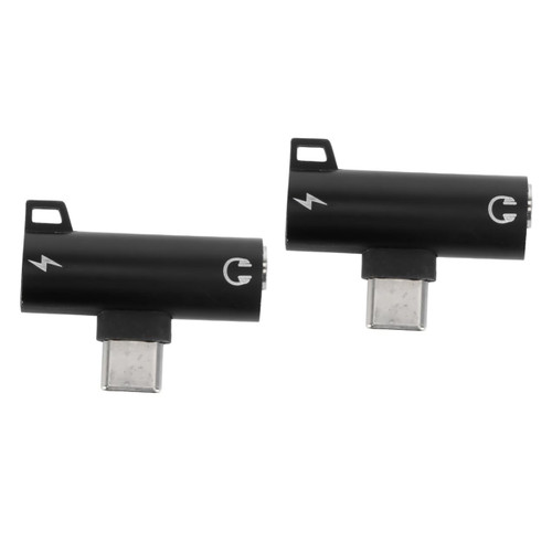 HOMSFOU 2pcs USB Adapters Type-c to 3.5mm Audio Adapter Headset Adapter Headphones Adapter Type c to 3.5mm Jack Adapter USB Adaptor Headphone Adapters Headphone Adaptor 2 in 1 Earphone