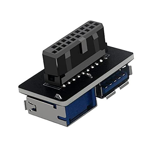 NFHK Dual USB 3.0 A Type Female to Motherboard 20/19 Pin Box Header Slot Adapter PCBA Flat Type