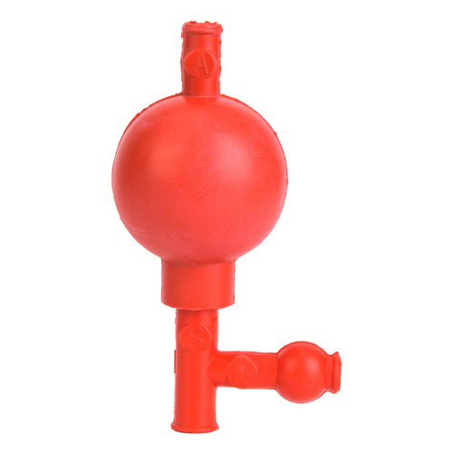 Pipetting Ball Quantitative Suction Bulb, Rubber Pipette Filler Lab Suction Ball Pipette Lab Pipette Filler Bulb with 3 Openings Red for Industrial and Mineral Laboratory