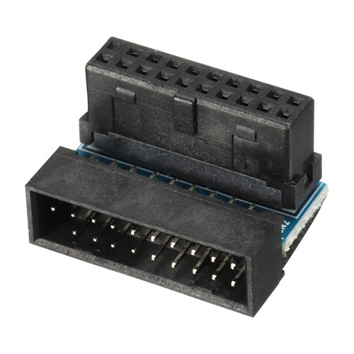 MECCANIXITY USB 3.0 19Pin 90 Degree Adapter, Male to Female Right-Angle Socket for Motherboard Internal Header