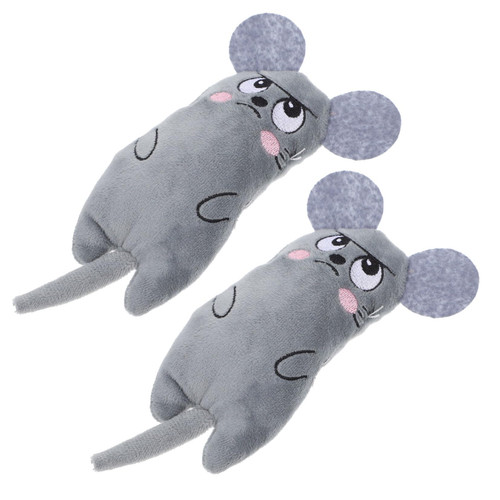 balacoo 2pcs Cat and Mouse Toys Cat Teething Toy Cat Biting Toys Catnip Cat Toys Squeaky Cat Toy Kitten Chewy Mice Toy Cat Chewing Teether Toy Plush Pet Catnip Toy Cat Mouse