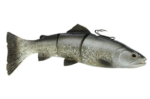 Savage Gear 3D 8" Line Thru Trout Swimbait, Dirty Silver