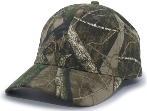 Pacific Headwear Structured Camo Hook-and-Loop Adjustable Cap, HTC Green, One Size