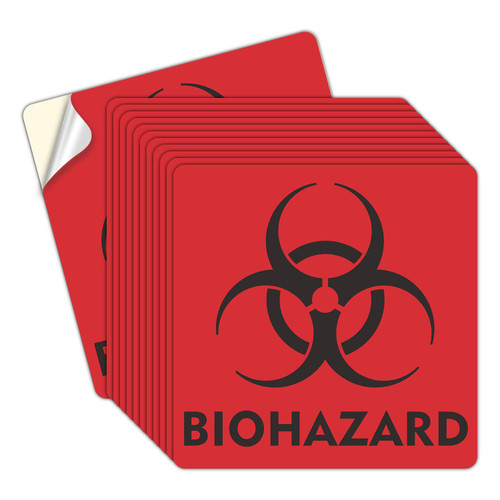 (12 Pack) Biohazard Stickers Sign, 6x6 Inches Waterproof Biohazard Warning Label?6 Mil Vinyl Self Adhesive Durable Decal Stickers Use for Labs, Hospitals and Industrial