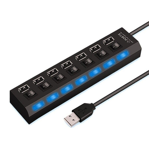 THE PERFECT PART 7 Port USB 2.0/3.0 Hub Splitter Adapter High Speed for PC Laptop Mac Desktop (USB 2.0 HUB)