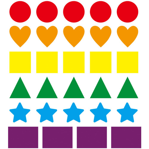 20 Sheets 0.79" Multi-Shaped Color Coding Stickers Color Coding Labels Dot Stickers for Student Classroom Office DIY, 6 Shapes Round, Hearts, Stars,Triangle, Square, Rectangle