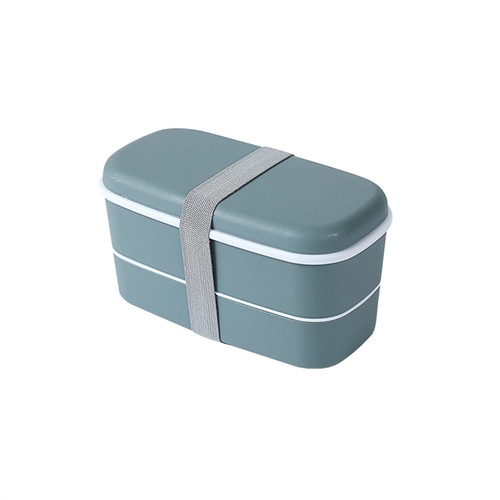 Ellylian 2-In-1 Compartment Bento Adults Lunch Box, Stackable Bento Box, Leakproof Eco-Friendly Bento Lunch Box Meal Prep Containers,Dark Green