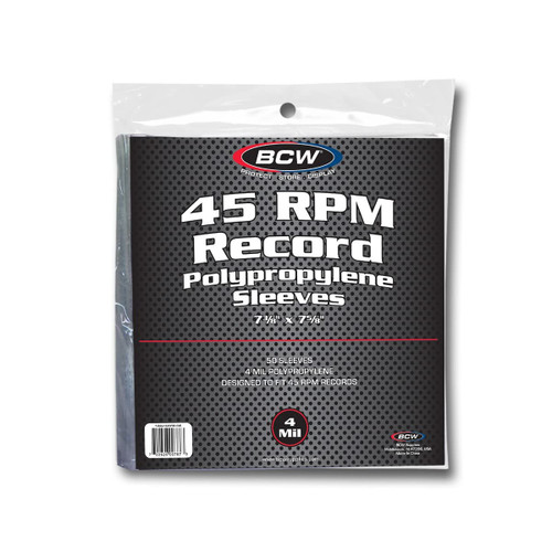 BCW 1-RSLV-45RPM-4ML Bcw 45 RPM Record Sleeves - 4 Ml