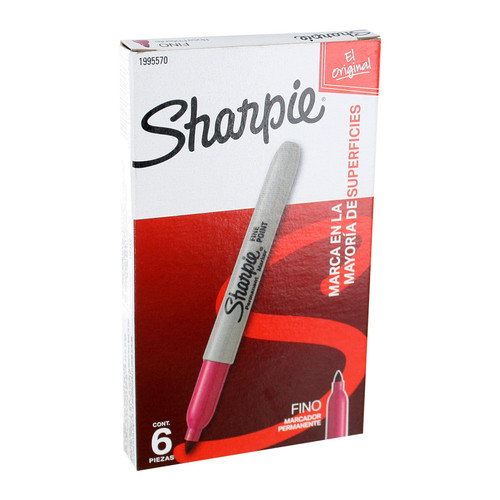 SHARPIE Permanent Marker, Fine Point, Power Pink, 6-Count