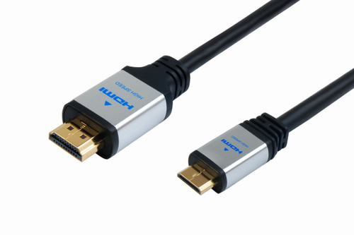 Apollo AV 1.0M HDMI (A) to Mini HDMI (C) Cable - v1.4 High Speed with Ethernet HDMI - OFC Conductors - Gold Plated Aluminum Alloy Metal Connector