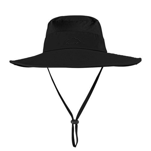 ZOORON Sun Hats for Men Women UPF 50+ Bucket Hat UV Protection Boonie Hat for Fishing Hiking Garden Safari Beach Black