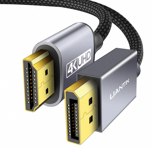 UANTIN 4K DisplayPort to HDMI Cable 6Ft | 1080P@120Hz,1440P/2K@60Hz Uni-Directional DP to HDMI Male Braided Cord Display Port to HDMI Cable for Desktop,Dell,Lenovo,ThinkPad,HP,AMD,NVIDIA UANTIN 4K DisplayPort to HDMI Cable 6Ft | 1080P@120Hz,1440P/2K@60Hz Uni-Directional DP to HDMI Male Braided Cord Display Port to HDMI Cable for Desktop,Dell,Lenovo,ThinkPad,HP,AMD,NVIDIA