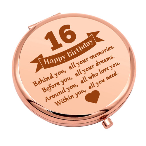Sweet 16 Gifts for Girls Happy 16th Birthday Gifts for Bestie Niece Daughter 16th Birthday Gift Ideas for Girls Compact Makeup Mirror for BFF Sister Friends 16 Year Old Girl Birthday Gifts Sweet 16 Gifts for Girls Happy 16th Birthday Gifts for Bestie Niece Daughter 16th Birthday Gift Ideas for Girls Compact Makeup Mirror for BFF Sister Friends 16 Year Old Girl Birthday Gifts
