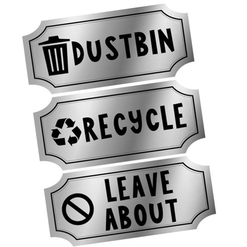 SEWACC 1 Set Trash can Stickers Label Stickers Trash can Sign Trash bin Labels Trash can Sticker for Home Trash Recycle Stickers Trash bin Sticker Office PVC Garbage can Warning Sign