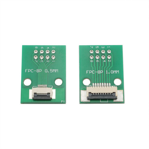 Ruiwaer 2PCS Green FFC FPC 8 Pin 0.5mm 1mm Pitch to DIP 2.0mm PCB Converter Board Couple Extend Adapter