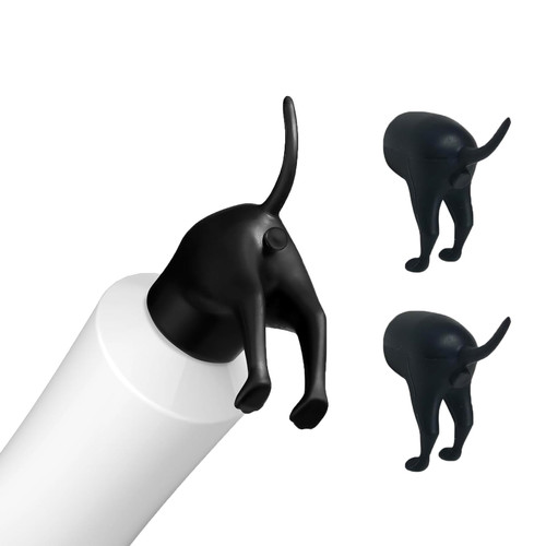 Pooping Dog Butt Toothpaste Topper Funny Dog Pooping Toothpaste Dispenser Cap?Silicone Stand Toothpaste Organizer Gift for Friends Family?2 Packs