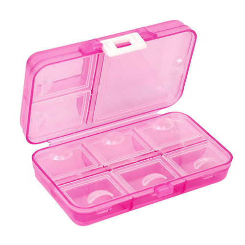 MaseiKar 9 Compartments Travel Pill Organizer Moisture Proof Small Pill Box for Pocket Pharmacy Pocket Purse Daily Pill Case Portable Medicine Vitamin Holder Container - Pink