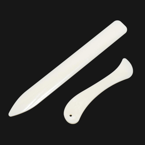 Leadigol 2PCS Bookbinding Paper Creaser Bone Folder Creaser Tool for Paper Crafts Bookbinding Leather Crafts Card Making for Office Home(White)