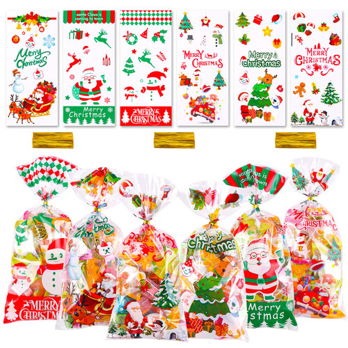 GlyinnHe 180 Pcs Christmas Cellophane Treat Bags, Xmas Clear Cello Gift Bags Candy Goodies Bags with Twist Ties for Christmas Cookie Goodies Gift Present Wrap Xmas Party Favor Supplies GlyinnHe 180 Pcs Christmas Cellophane Treat Bags, Xmas Clear Cello Gift Bags Candy Goodies Bags with Twist Ties for Christmas Cookie Goodies Gift Present Wrap Xmas Party Favor Supplies