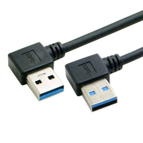CY Cable 20cm USB 3.0 Type-A 90 Degree Left Angled to Right Angled Data Cable for Hard Disk Computer