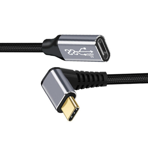 chenyang CY USB C USB 3.1 Type C Male to Female Extension Data Cable 90 Degree Angled 10Gbps 100W 0.2M