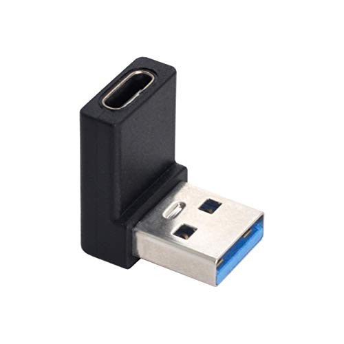 Cablecc USB-C Type C Female 90 Degree Up Angled to USB 3.0 A Male Data Adapter for Laptop Desktop