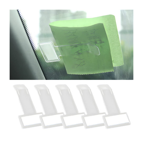 AICEL Car Windshield Parking Ticket Holder, 5 Pieces Auto Plastic Transparent Visible Invoice Clip with Adhesive Tape, Vehicle Windscreen Parking Permit Ticket Holder Clip, Car Accessories