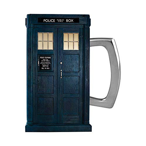 Vandor 56414 Doctor Who S11 Tardis 20 oz. Ceramic Sculpted Mug, Blue/Silver