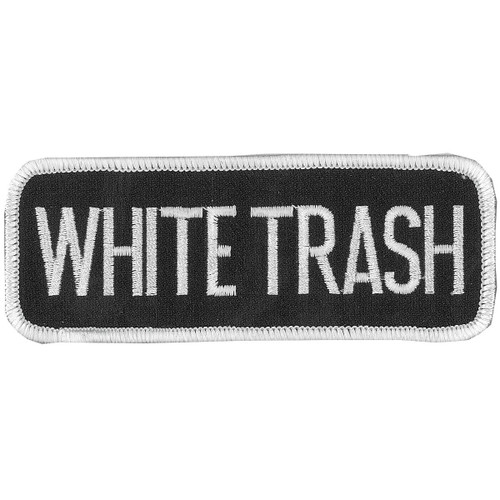 Hot Leathers White Trash Patch (4" Width x 2" Height), Black