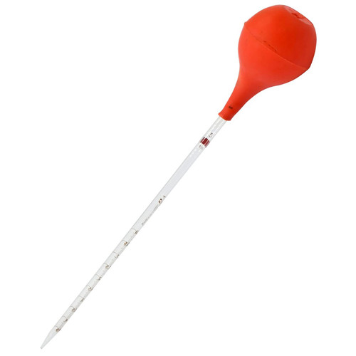 AAProTools 5 ml Glass Graduated Pipette Dropper with Orange Rubber Cap Liquid Essential Oil Transfer 1Pc