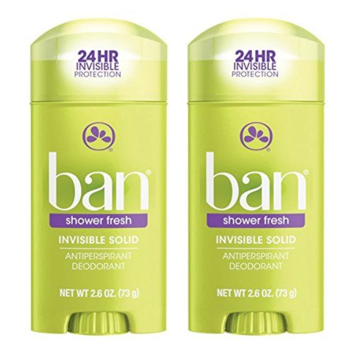 Ban Deodorant 2.6 Ounce Invisible Solid Shower Fresh (76ml) (2 Pack)