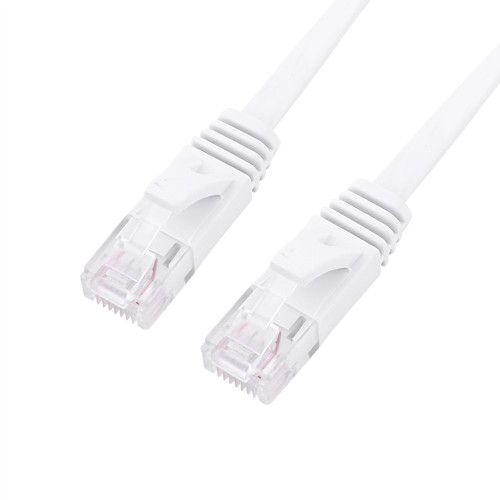 PUSOKEI RJ45 CAT6 Ethernet Gigabit LAN Network Cable, Waterproof 10/100 / 1000M Flat LAN Cable UTP Patch Router Cables for Notebook Computer - White (0.5m, 1m, 2m, 3m, 5m, 8m, 10m, 15m) (0.5M)