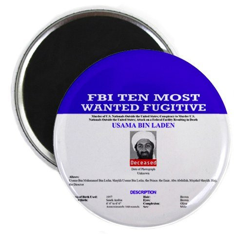 Osama Bin Laden DECEASED FBI MOST WANTED 2.25 inch Fridge Magnet