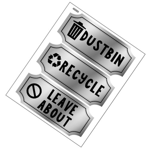 SEWACC 1 Sheet Trash can Decals Wall Trash bin Decals Garbage bin Stickers Warning Sign Trash can Trash Bucket Decal Recycle Sticker for Trash can Garbage can Label PVC Office
