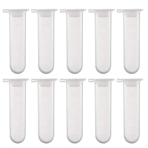 50pcs Centrifuge Tube Plastic Testing Tube Tubes Test Tube 2ml vials with caps 5ml centrifuge Scientific Vial 10ml Test Glass Vial Liquid Container Polypropylene White