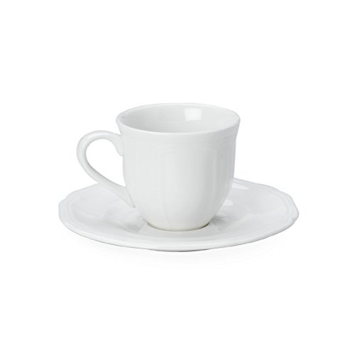 Mikasa Antique White Espresso Cup and Saucer Set