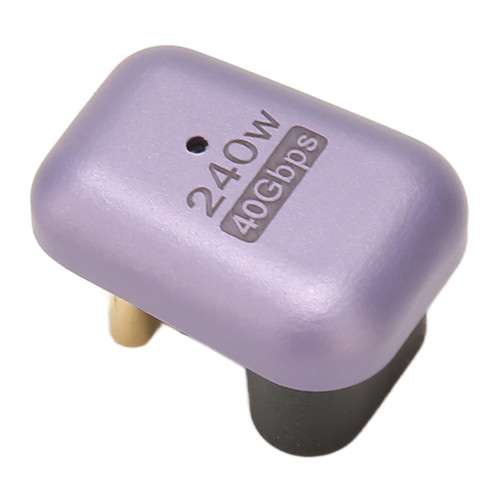 ciciglow Type C Female to Male Adapter, 180 Degree U Shaped, 240W PD, 40Gbps High Speed, USB C to USB C, Plug and Play, Aluminum Alloy, LED Indicator, for Phone Laptop PC