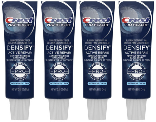 Crest Densify PRO-Health Intensive Clean Toothpaste, Travel Size 0.85 oz (24g) - Pack of 4