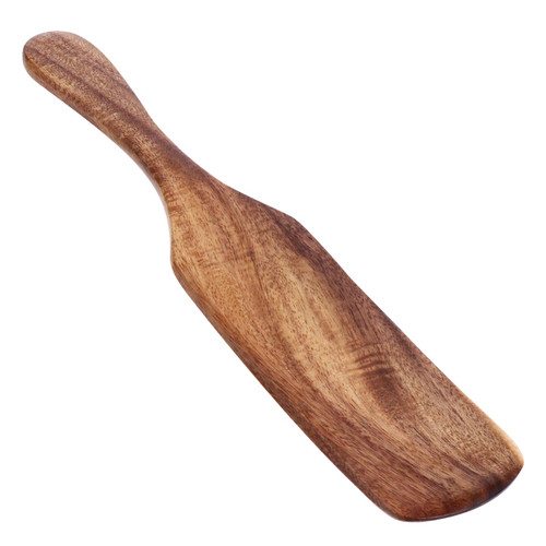 Cabilock European Style Long Handle Wooden Shovel Kitchen Cooking Utensils Spurtles Kitchen Tool Wooden Teak Spatulas Nonstick Pan Utensils Wooden Spoons for Pastry Scraper Mix Spout