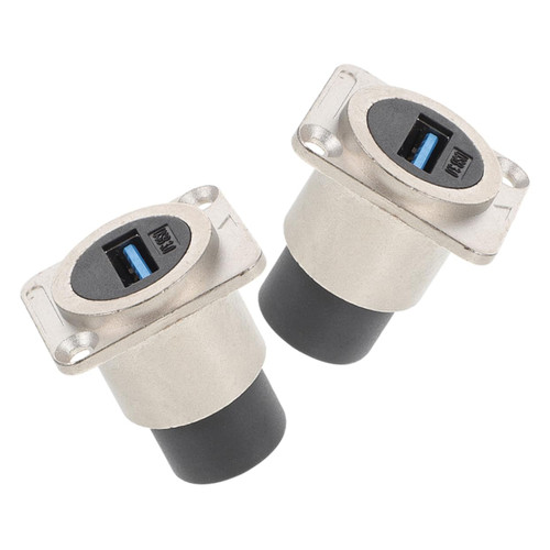 Amosfun USB Panel Socket USB Pass Through USB Flush Mount USB Female Adapter USB Bulkhead Connector USB Panel Adapter Double Head Partition Front Panel Female Socket Coupler Metal