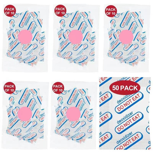 LinsKind 50 Packs 500CC Food Grade Oxygen Absorbers ?10 Packs in Individual Vacuum Bag, 5X Packs of 10, Oxygen Absorbers For Long Term Food Storage, with Oxygen Indicator, for Mylar Bags, Mason Jars LinsKind 50 Packs 500CC Food Grade Oxygen Absorbers ?10 Packs in Individual Vacuum Bag, 5X Packs of 10, Oxygen Absorbers For Long Term Food Storage, with Oxygen Indicator, for Mylar Bags, Mason Jars