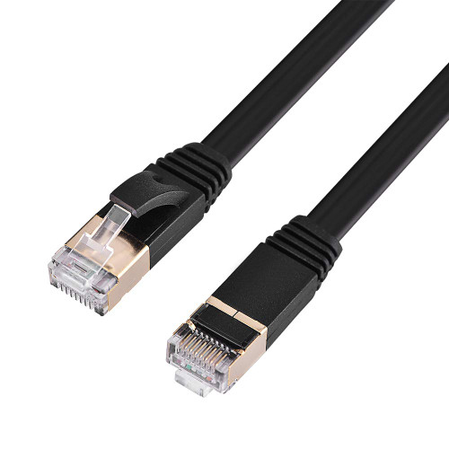 ICRPSTU 1m/1.8m/3m/5m/8m/10m/15m CAT7 RJ45 600MHz Patch Shielded LAN Network Cable Flat Ethernet Cord (1m / 3.3ft)