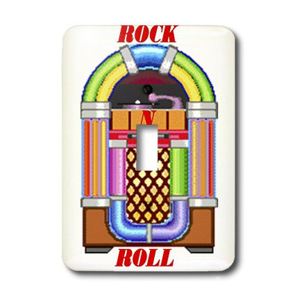 3dRose lsp_37282_1 Colorful Retro Juke Box With Red Rock and Roll Single Toggle Switch