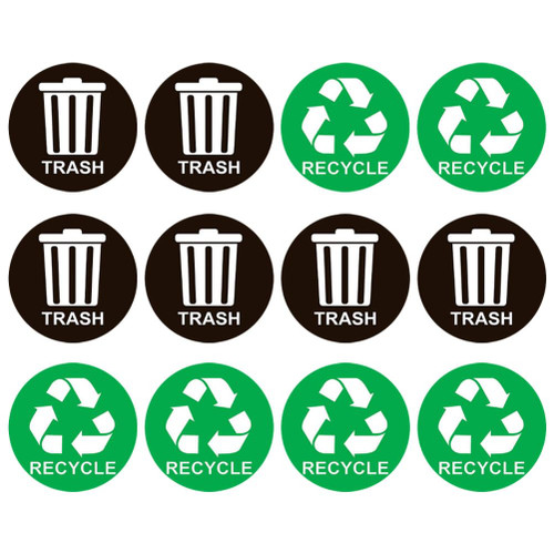 BUGUUYO 2 Garbage Classification Sign Recycle Bins Decal Compost Trash Can Recycle Decal Trash Bin Labels Sticker Labels Trash Can Sticker Recycle Bin Labels Container PVC Water Proof